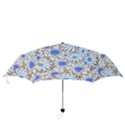 Vintage White Blue Flowers Folding Umbrellas View3