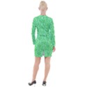 Victorian Paisley Green Button Long Sleeve Dress View2
