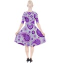 Retro Paisley Purple Quarter Sleeve A-Line Dress View2