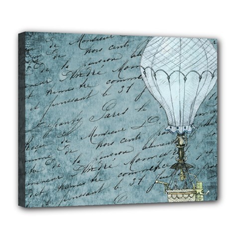 Vintage Hot Air Balloon Lettter Deluxe Canvas 24  X 20  (stretched) by snowwhitegirl