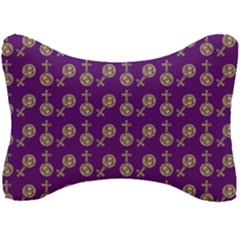 Victorian Crosses Purple Seat Head Rest Cushion by snowwhitegirl
