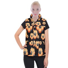 Wallpaper Ball Pattern Orange Women s Button Up Vest by Alisyart