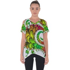 Fractal Abstract Aesthetic Pattern Cut Out Side Drop Tee by Pakrebo