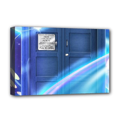 Tardis Space Deluxe Canvas 18  X 12  (stretched) by Sudhe