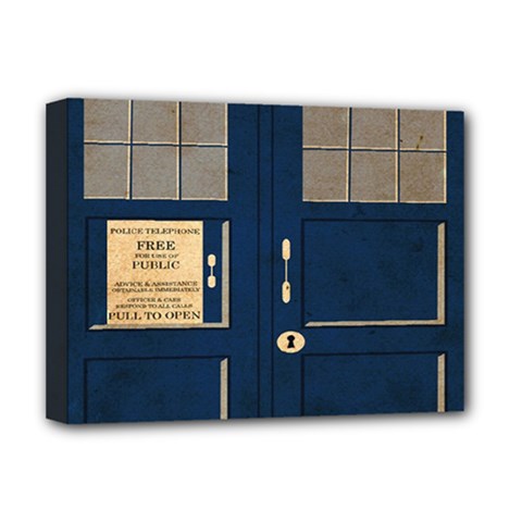 Tardis Poster Deluxe Canvas 16  X 12  (stretched)  by Sudhe