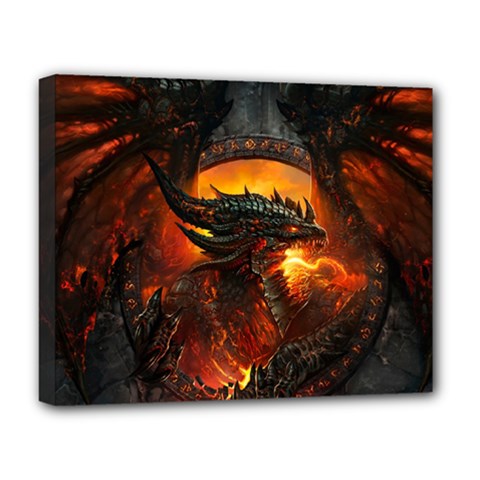 Dragon Legend Art Fire Digital Fantasy Deluxe Canvas 20  X 16  (stretched) by Sudhe