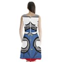 A Rocket Ship Sits On A Red Planet With Gold Stars In The Background Sleeveless Waist Tie Chiffon Dress View2