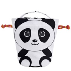 Bear Panda Bear Panda Animals Drawstring Bucket Bag by Sudhe