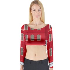 Red House Long Sleeve Crop Top by Sudhe