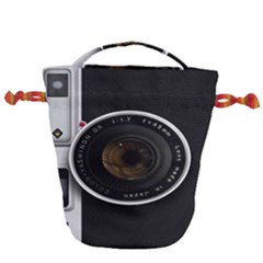 Vintage Camera Drawstring Bucket Bag by Sudhe