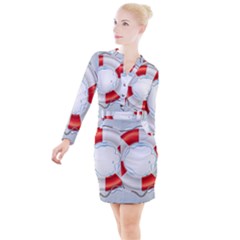 Spare Tire Icon Vector Button Long Sleeve Dress by Sudhe
