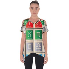 Set Of The Twelve Signs Of The Zodiac Astrology Birth Symbols Cut Out Side Drop Tee by Sudhe