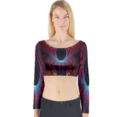 Abstract Abstracts Geometric Long Sleeve Crop Top by Sudhe