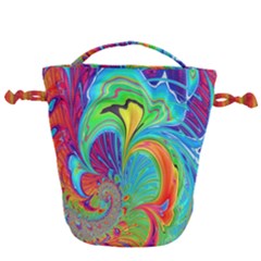 Fractal Art Psychedelic Fantasy Drawstring Bucket Bag by Sudhe
