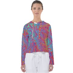Fractal Bright Fantasy Design Women s Slouchy Sweat by Sudhe