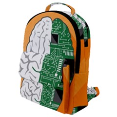Technology Brain Digital Creative Flap Pocket Backpack (small) by Sudhe