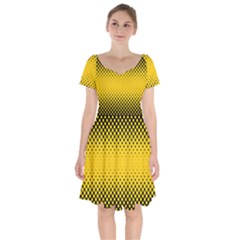 Dot Halftone Pattern Vector Short Sleeve Bardot Dress by Mariart