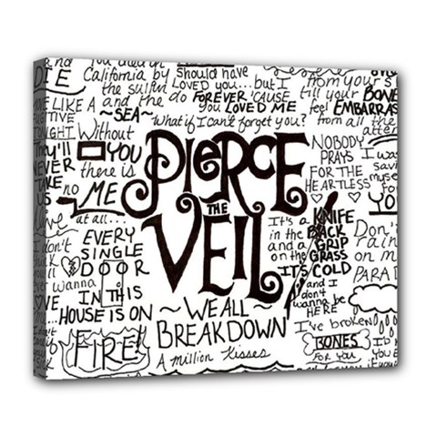 Pierce The Veil Music Band Group Fabric Art Cloth Poster Deluxe Canvas 24  X 20  (stretched) by Sudhe