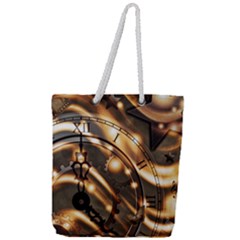 Time Clock Star Hour Day Night Full Print Rope Handle Tote (large) by Alisyart