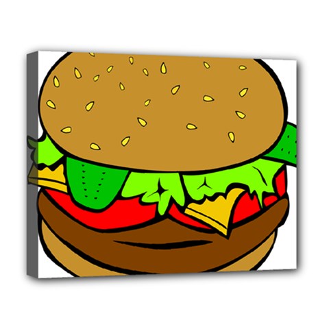 Hamburger Cheeseburger Fast Food Deluxe Canvas 20  X 16  (stretched) by Sudhe