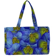 Flowers Pansy Background Purple Canvas Work Bag by Mariart