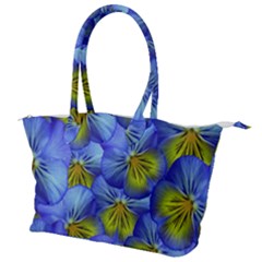 Flowers Pansy Background Purple Canvas Shoulder Bag by Mariart