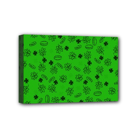 St Patricks Day Pattern Mini Canvas 6  X 4  (stretched) by Valentinaart
