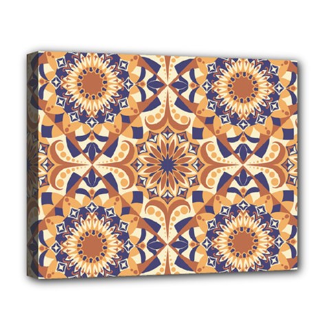 Orange Seamless Pattern Tile Deluxe Canvas 20  X 16  (stretched) by Pakrebo