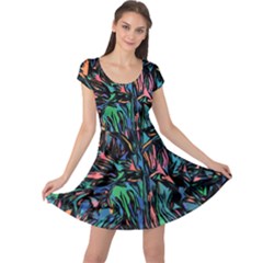 Tree Forest Abstract Forrest Cap Sleeve Dress by Pakrebo