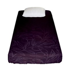 Organic Olive Leaves Pattern Hand Drawn Purple Red Wine Fitted Sheet (single Size) by genx