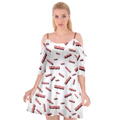 Funny Bacon Slices Pattern Infidel Red Meat Cutout Spaghetti Strap Chiffon Dress by genx