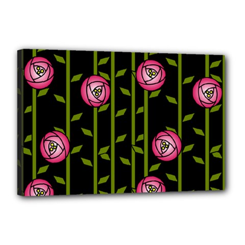 Abstract Rose Garden Canvas 18  X 12  (stretched) by Alisyart