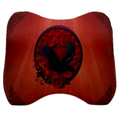 The Crow With Roses Velour Head Support Cushion by FantasyWorld7