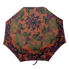 Camouflage Orange Folding Umbrellas by snowwhitegirl