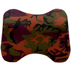 Camouflage Orange Head Support Cushion by snowwhitegirl