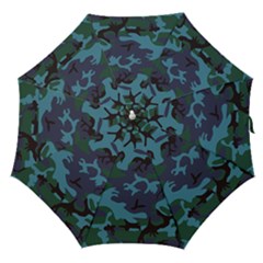 Camouflage Blue Straight Umbrellas by snowwhitegirl