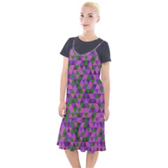 Retro Pink Purple Geometric Pattern Camis Fishtail Dress by snowwhitegirl