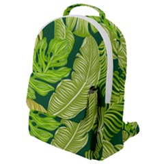 Tropical Green Leaves Flap Pocket Backpack (small) by snowwhitegirl