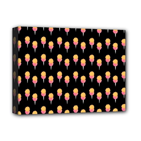 Cotton Candy Pattern  Black Deluxe Canvas 16  X 12  (stretched)  by snowwhitegirl