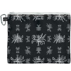 Black And White Ethnic Design Print Canvas Cosmetic Bag (xxxl) by dflcprintsclothing