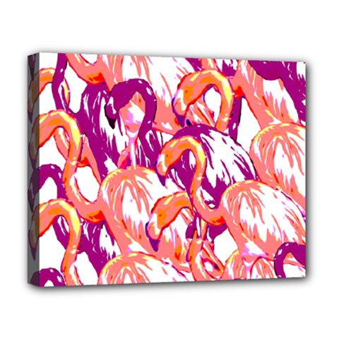Flamingos Deluxe Canvas 20  X 16  (stretched) by StarvingArtisan