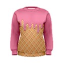 Ice Cream Pink melting background with beige cone Women s Sweatshirt View1