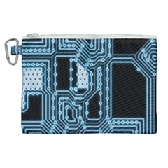 Circuit Pcb Tile Tiling Computer Canvas Cosmetic Bag (xl) by Pakrebo
