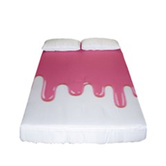 Ice Cream Pink Melting Background Bubble Gum Fitted Sheet (full/ Double Size) by genx