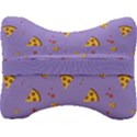 Pizza Pattern Violet pepperoni cheese funny slices Velour Seat Head Rest Cushion View2