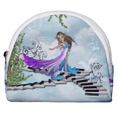 Cute Fairy Dancing On A Piano Horseshoe Style Canvas Pouch by FantasyWorld7
