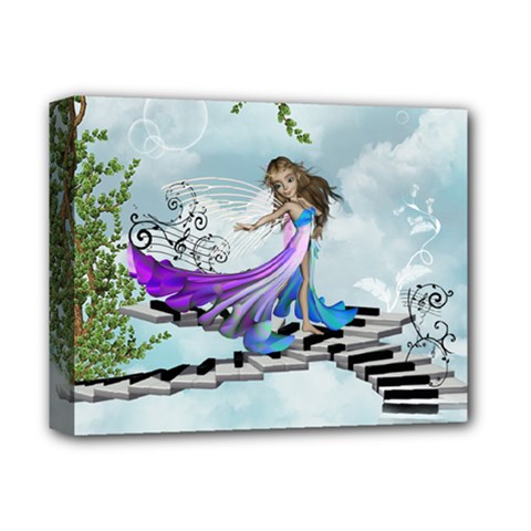 Cute Fairy Dancing On A Piano Deluxe Canvas 14  X 11  (stretched) by FantasyWorld7