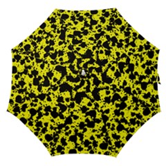 Black And Yellow Leopard Style Paint Splash Funny Pattern  Straight Umbrellas by yoursparklingshop
