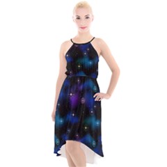 Serene Space High-low Halter Chiffon Dress  by JadehawksAnD