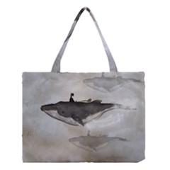 Awesome Fantasy Whale With Women In The Sky Medium Tote Bag by FantasyWorld7